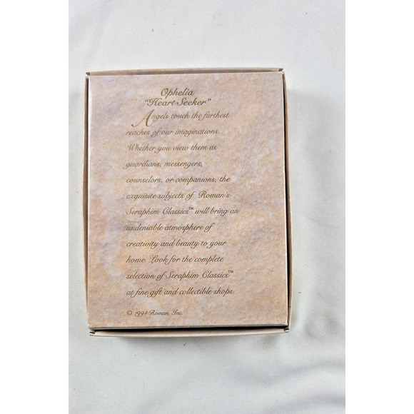 Vintage Seraphim Classic Angel Ornament by Roman • Sitting Angel With Flowers - Picture 4 of 4